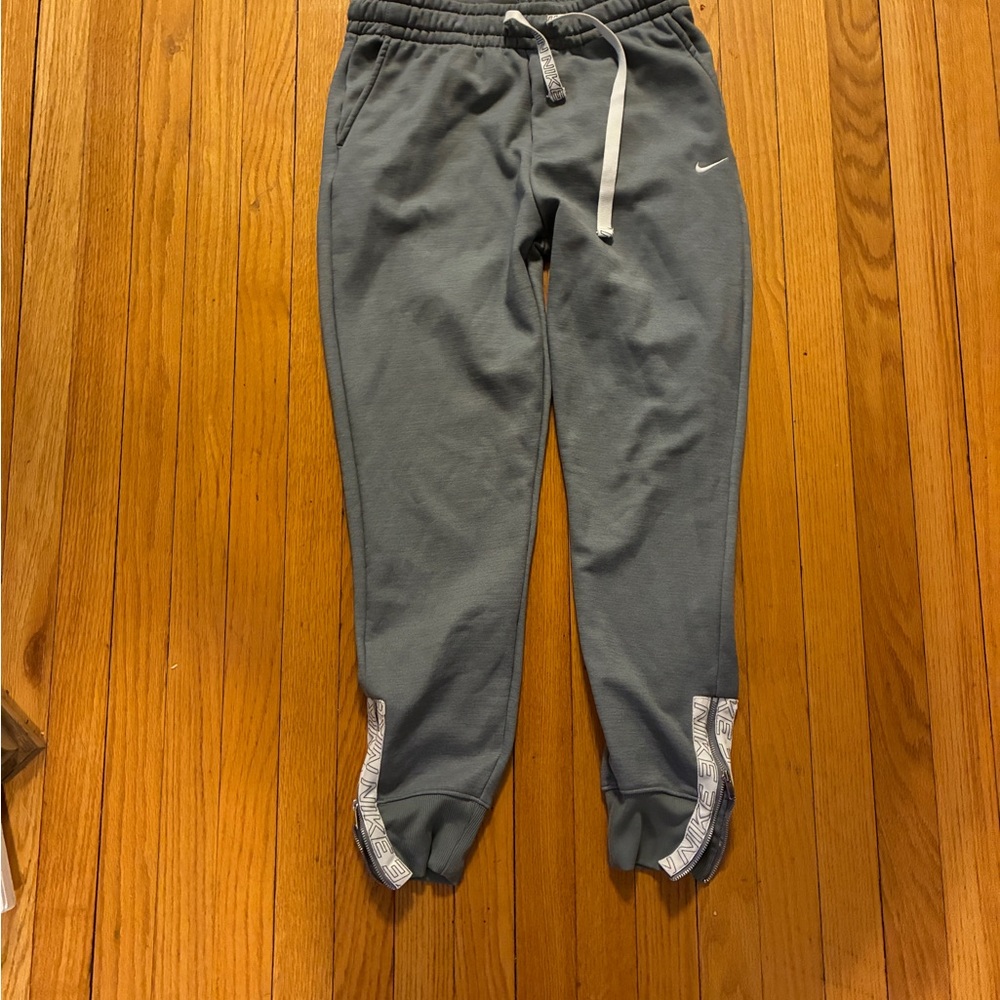 Nike Gray Sweatpants with Elastic Waistband and Tapered Legs
